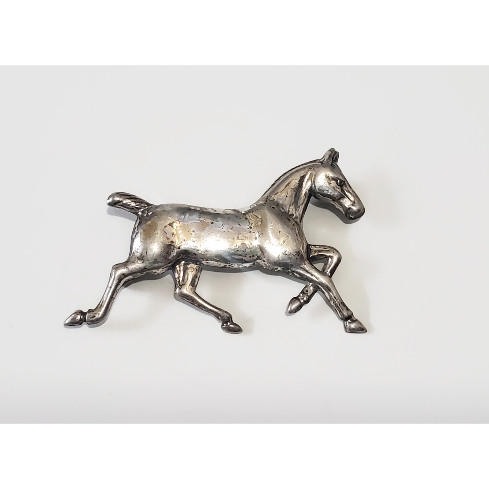 Vintage Danecraft Sterling Silver Running Horse Brooch Pin 925
